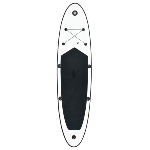  SUP-Board-Set Aufblasbar Schwarz und Weiß