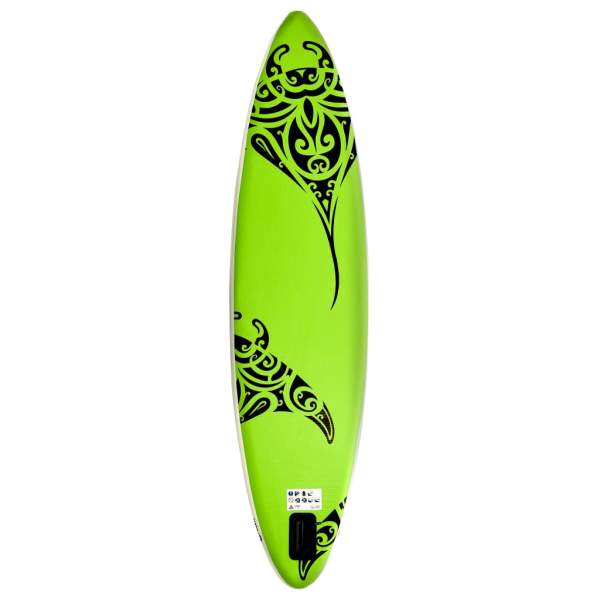  Aufblasbares Stand Up Paddle Board Set 366x76x15 cm Grün