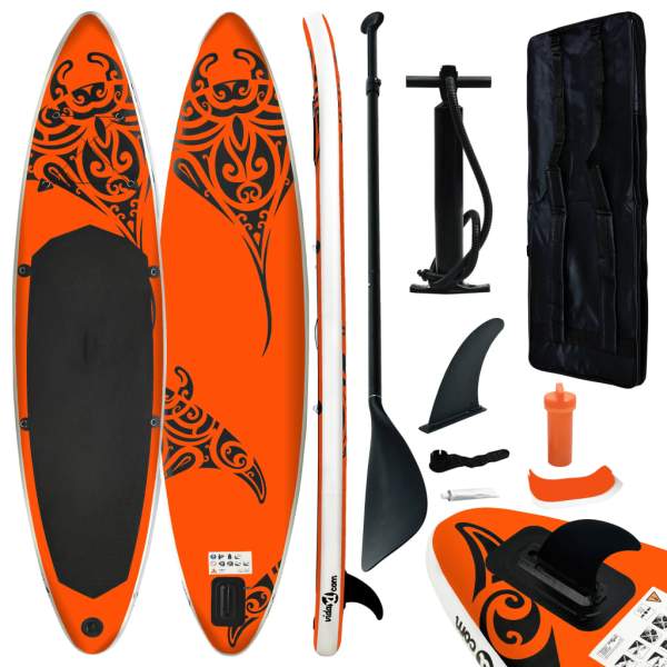  SUP-Board-Set Aufblasbar 305x76x15 cm Orange