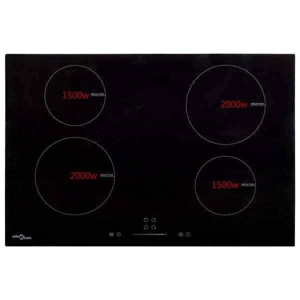  Induktionskochfeld mit 4 Platten Touch Control Glas 77cm 7000 W