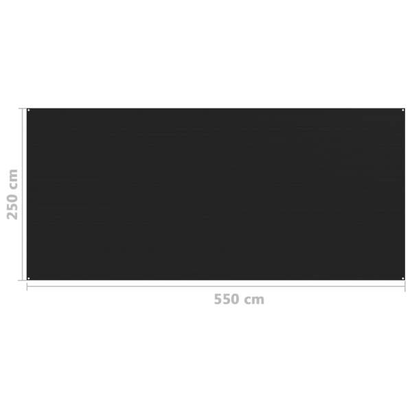 Zeltteppich 250x550 cm Schwarz