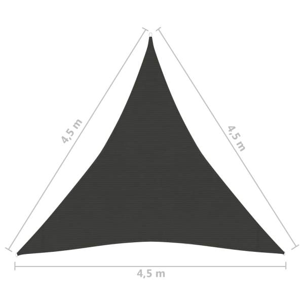  Sonnensegel 160 g/m² Anthrazit 4,5x4,5x4,5 m HDPE