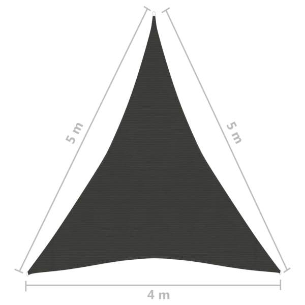  Sonnensegel 160 g/m² Anthrazit 4x5x5 m HDPE