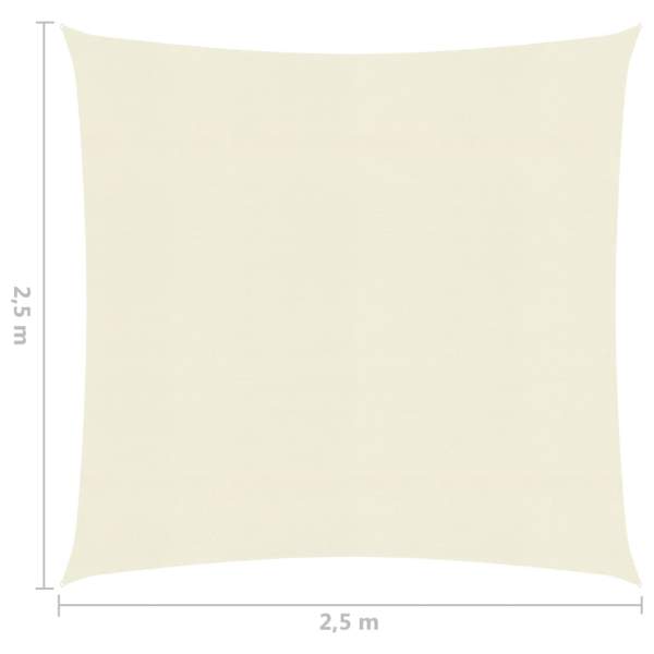  Sonnensegel 160 g/m² Creme 2,5x2,5 m HDPE