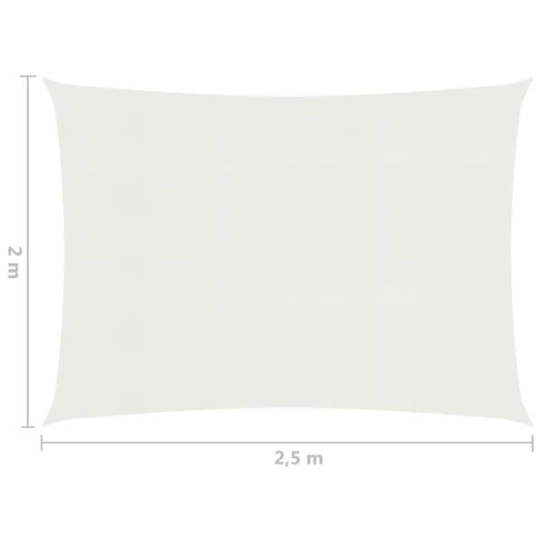  Sonnensegel 160 g/m² Weiß 2x2,5 m HDPE