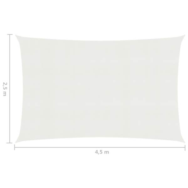  Sonnensegel 160 g/m² Weiß 2,5x4,5 m HDPE 