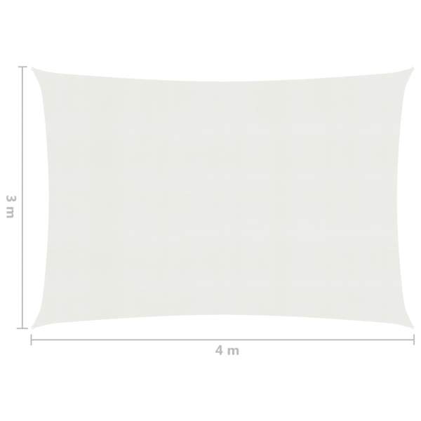 Sonnensegel 160 g/m² Weiß 3x4 m HDPE