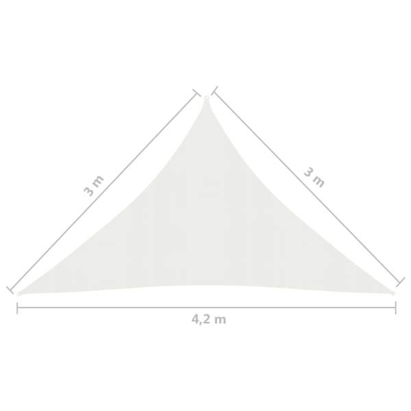  Sonnensegel 160 g/m² Weiß 3x3x4,2 m HDPE  