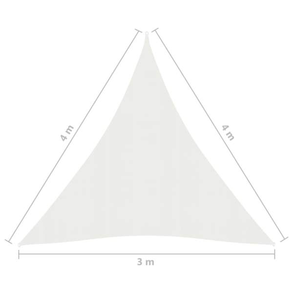  Sonnensegel 160 g/m² Weiß 3x4x4 m HDPE