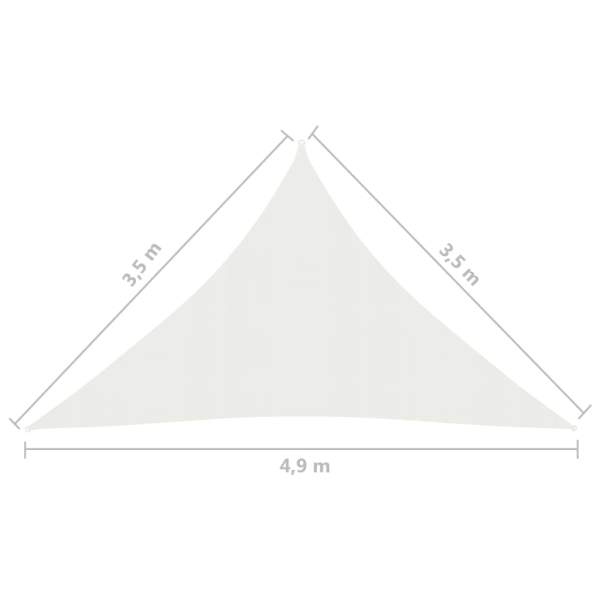  Sonnensegel 160 g/m² Weiß 3,5x3,5x4,9 m HDPE