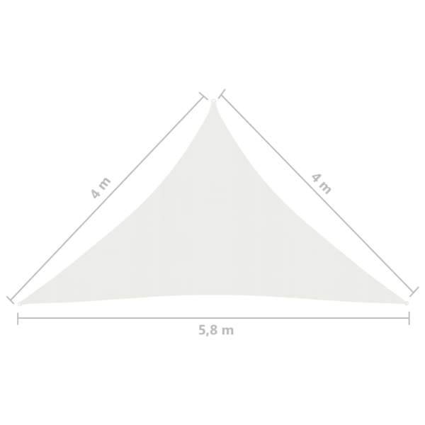  Sonnensegel 160 g/m² Weiß 4x4x5,8 m HDPE