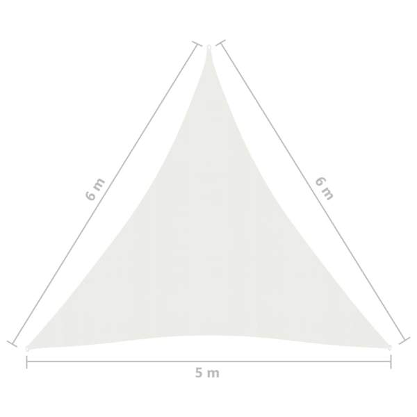  Sonnensegel 160 g/m² Weiß 5x6x6 m HDPE