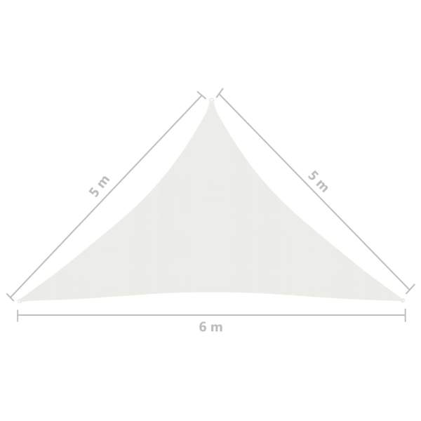  Sonnensegel 160 g/m² Weiß 5x5x6 m HDPE