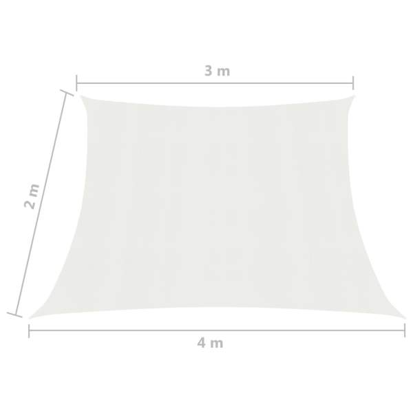 Sonnensegel 160 g/m² Weiß 3/4x2 m HDPE