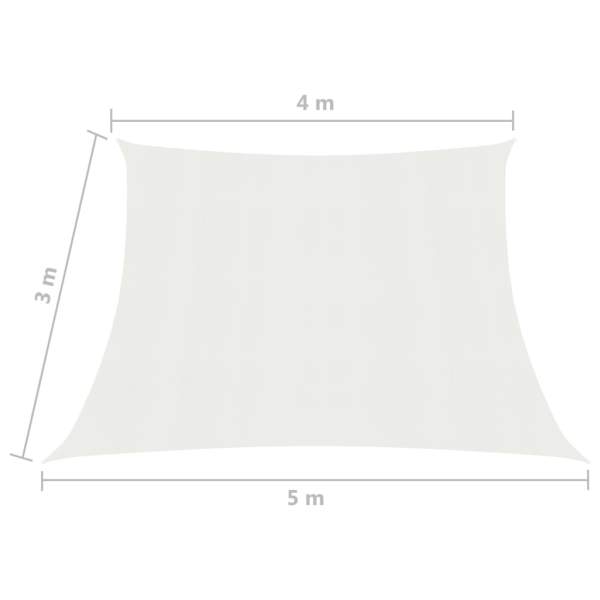  Sonnensegel 160 g/m² Weiß 4/5x3 m HDPE
