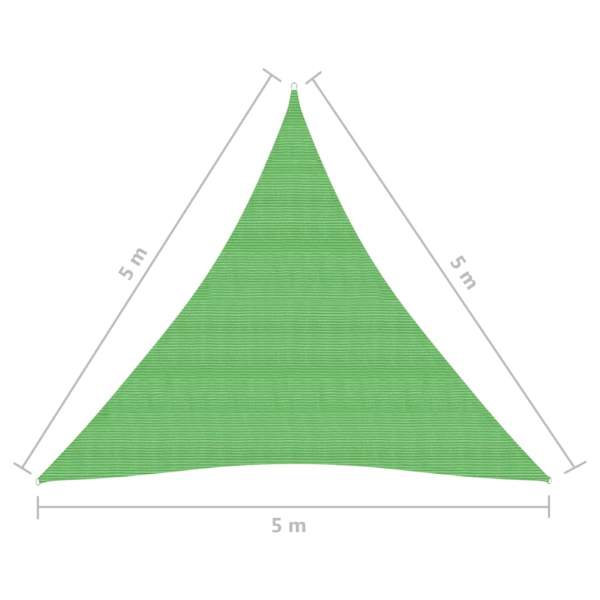  Sonnensegel 160 g/m² Hellgrün 5x5x5 m HDPE