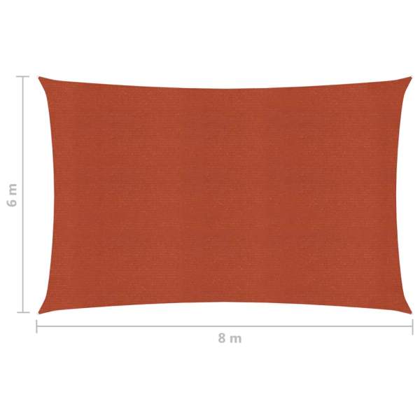  Sonnensegel 160 g/m² Terrakottarot 6x8 m HDPE