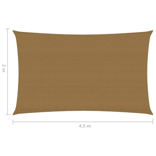  Sonnensegel 160 g/m² Taupe 2x4,5 m HDPE