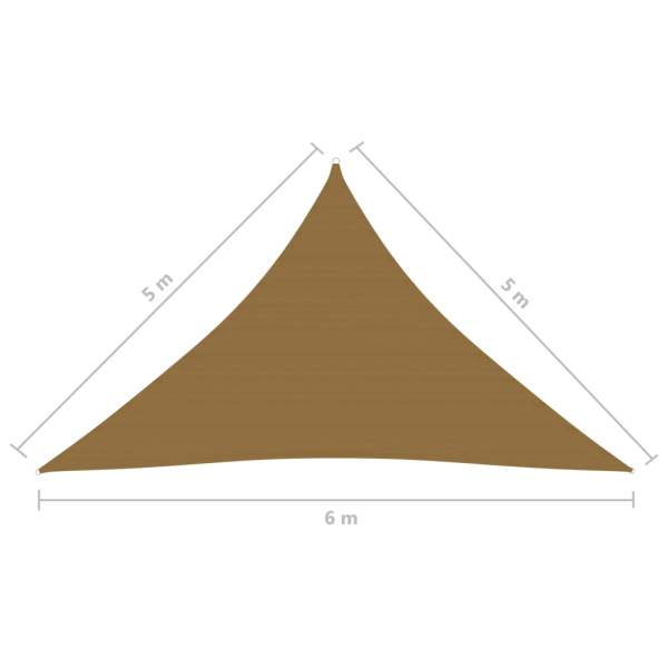  Sonnensegel 160 g/m² Taupe 5x5x6 m HDPE