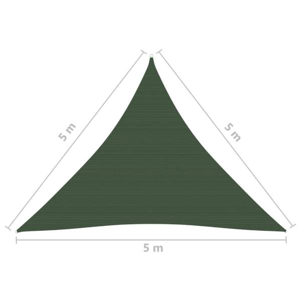  Sonnensegel 160 g/m² Dunkelgrün 5x5x5 m HDPE