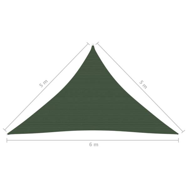  Sonnensegel 160 g/m² Dunkelgrün 5x5x6 m HDPE