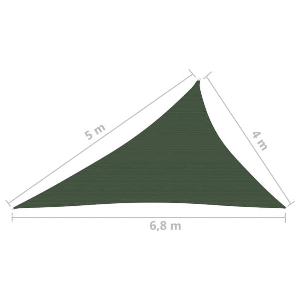  Sonnensegel 160 g/m² Dunkelgrün 4x5x6,8 m HDPE