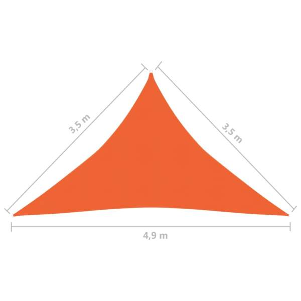 Sonnensegel 160 g/m² Orange 3,5x3,5x4,9 m HDPE  