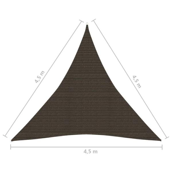 Sonnensegel 160 g/m² Braun 4,5x4,5x4,5 m HDPE