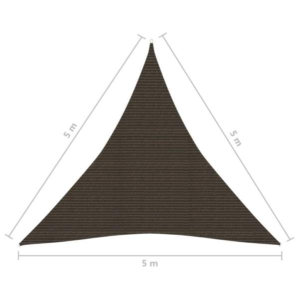  Sonnensegel 160 g/m² Braun 5x5x5 m HDPE