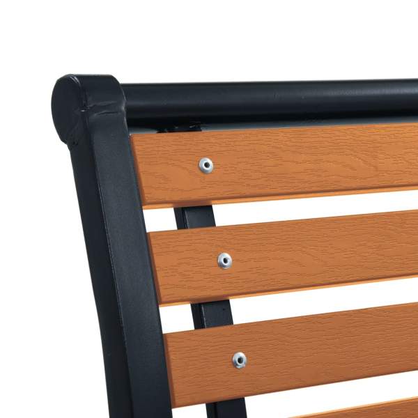  Gartenstühle 2 Stk. Stahl und WPC Schwarz und Braun