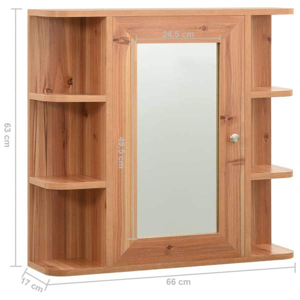  Bad-Spiegelschrank Eichefarben 66x17x63 cm MDF