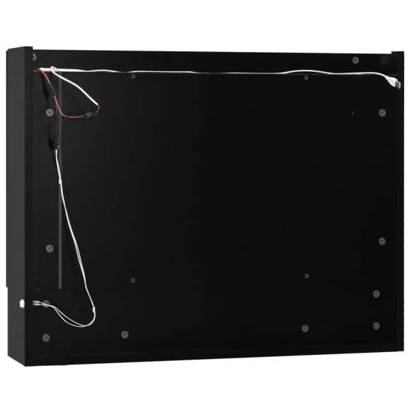  LED-Spiegelschrank fürs Bad Schwarz 80x15x60 cm MDF