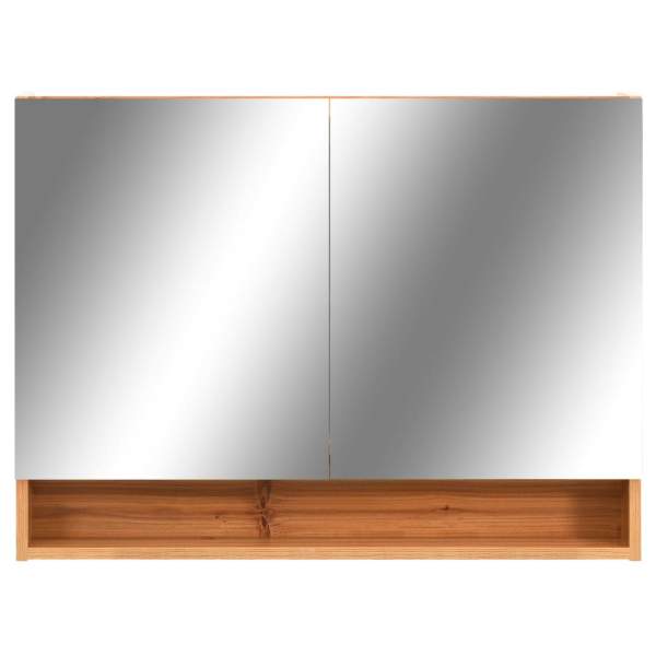  LED-Spiegelschrank fürs Bad Eiche 80x15x60 cm MDF