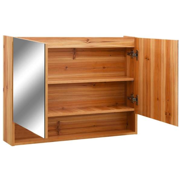  LED-Spiegelschrank fürs Bad Eiche 80x15x60 cm MDF