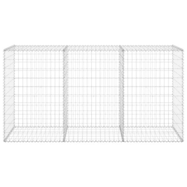  Gabionenwand mit Abdeckung Verzinkter Stahl 200x60x100 cm