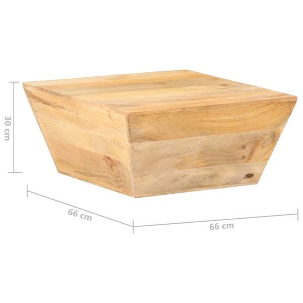  Couchtisch V-Form 66x66x30 cm Mango Massivholz
