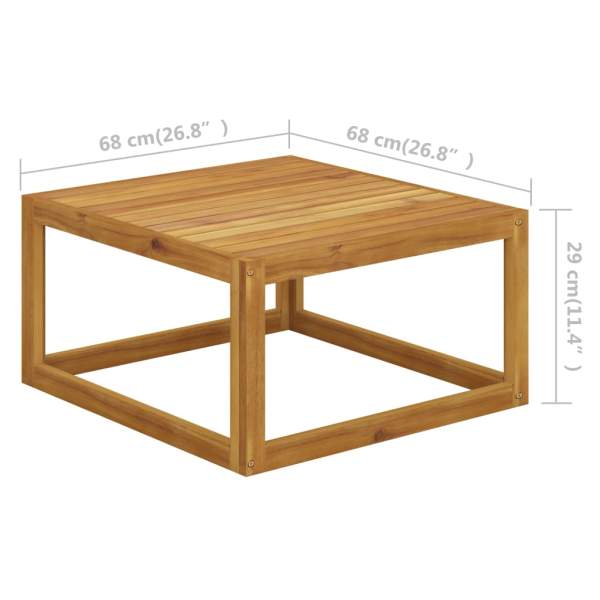  Couchtisch 68x68x29 cm Massivholz Akazie