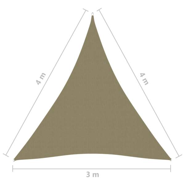  Sonnensegel Oxford-Gewebe Dreieckig 3x4x4 m Beige