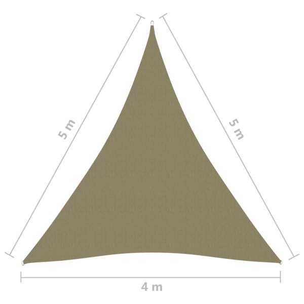  Sonnensegel Oxford-Gewebe Dreieckig 4x5x5 m Beige  