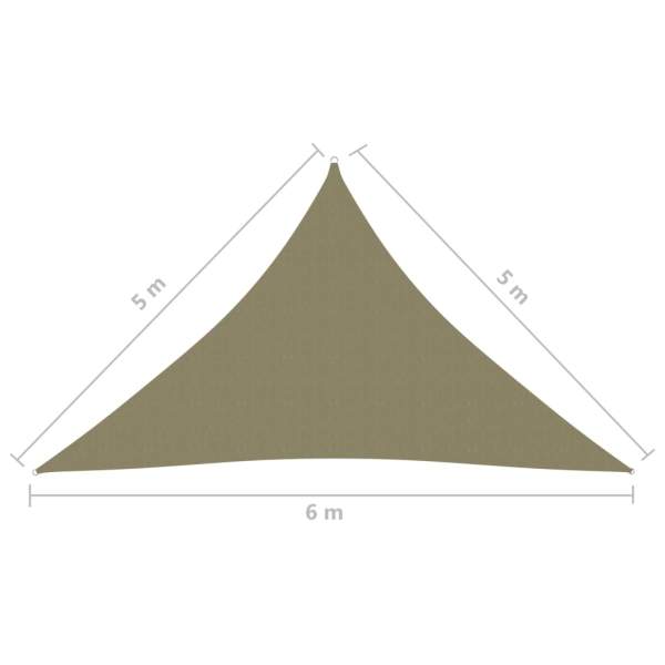  Sonnensegel Oxford-Gewebe Dreieckig 5x5x6 m Beige