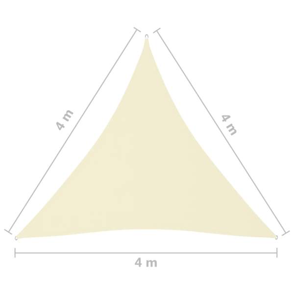  Sonnensegel Oxford-Gewebe Dreieckig 4x4x4 m Creme