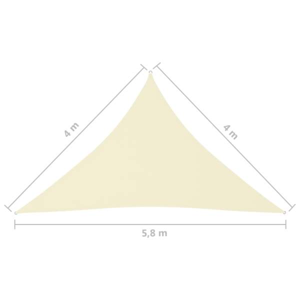  Sonnensegel Oxford-Gewebe Dreieckig 4x4x5,8 m Creme