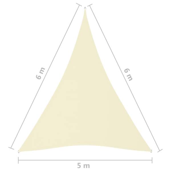  Sonnensegel Oxford-Gewebe Dreieckig 5x6x6 m Creme