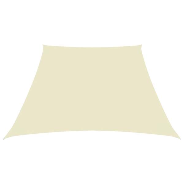  Sonnensegel Oxford-Gewebe Trapezförmig 2/4x3 m Cremeweiß