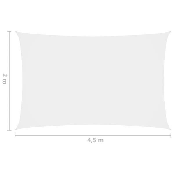  Sonnensegel Oxford-Gewebe Rechteckig 2x4,5 m Weiß