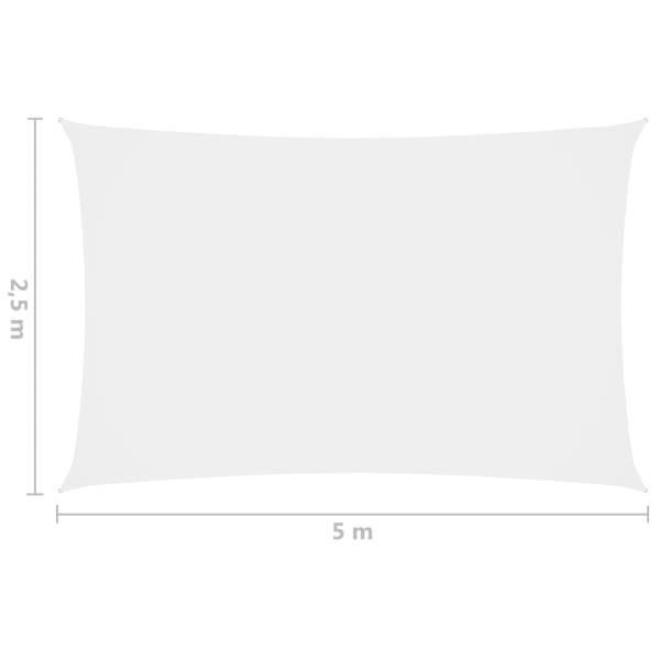  Sonnensegel Oxford-Gewebe Rechteckig 2,5x5 m Weiß