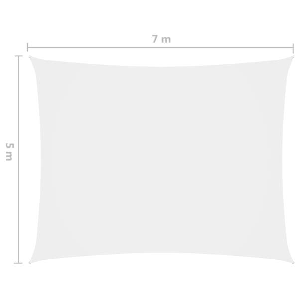  Sonnensegel Oxford-Gewebe Rechteckig 5x7 m Weiß