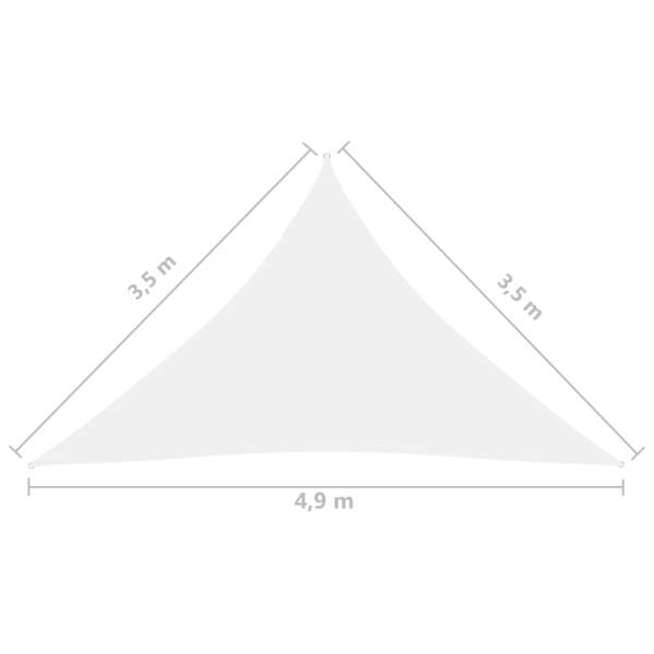  Sonnensegel Oxford-Gewebe Dreieckig 3,5x3,5x4,9 m Weiß