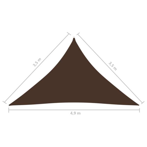  Sonnensegel Oxford-Gewebe Dreieckig 3,5x3,5x4,9 m Braun