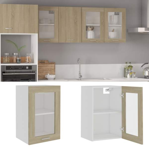  Hängeglasschrank Lyon Sonoma-Eiche 40x31x60 cm Holzwerkstoff
